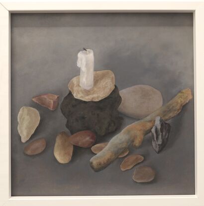 12 STONES AND A CANDLE - a Paint Artowrk by thomas ruff